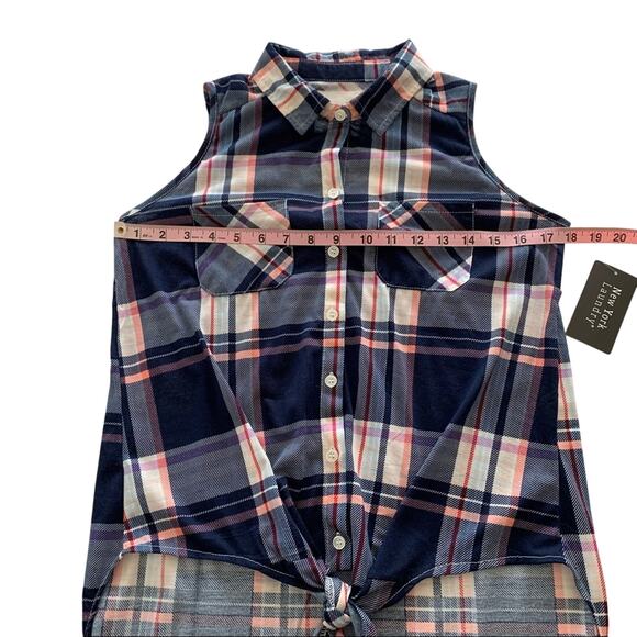 Via Penny Lane Reworked Apparel | Aaliyah Graphic Plaid Button Down Shirt Small - Picture 6 of 10